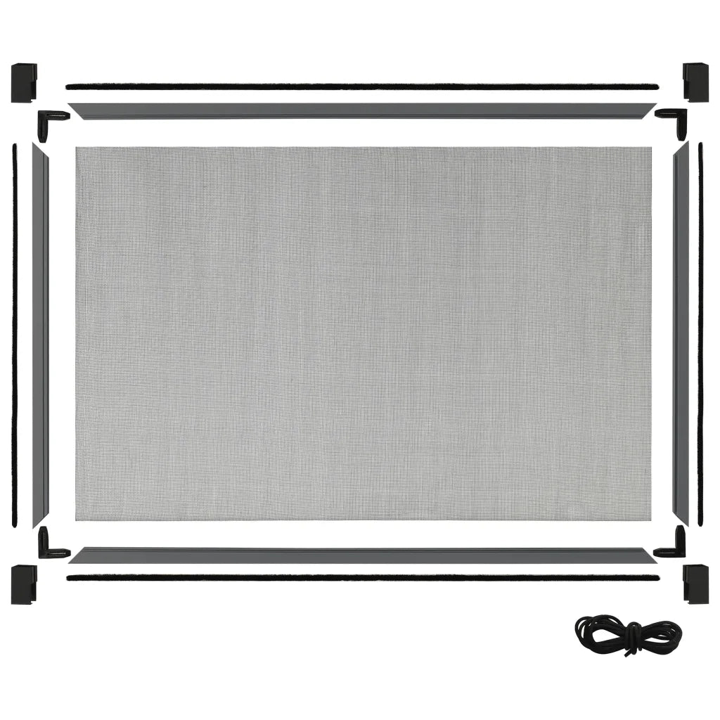 Zanzariera Allungabile per Finestre Antracite (100-193)x75 cm