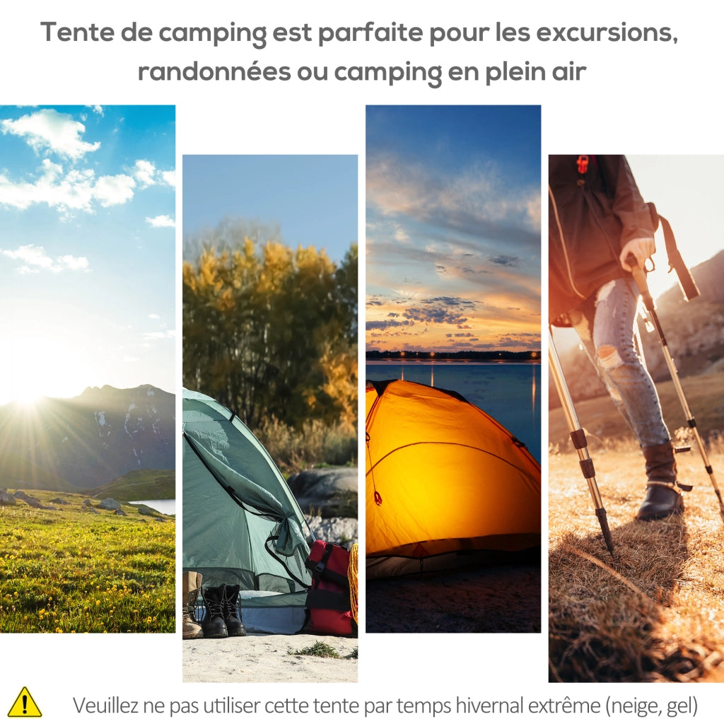 Tenda da campeggio pop up 3-4 persone ¨C zephmum ¨C verde grigio 260x260x150 cm