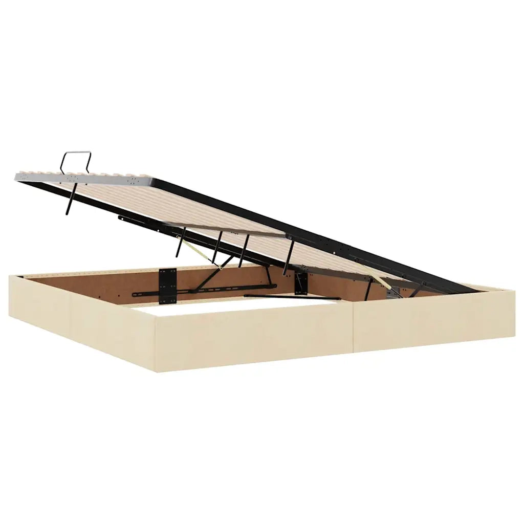 Letto con contenitore LED e materasso Crema 200 x 200 cm
