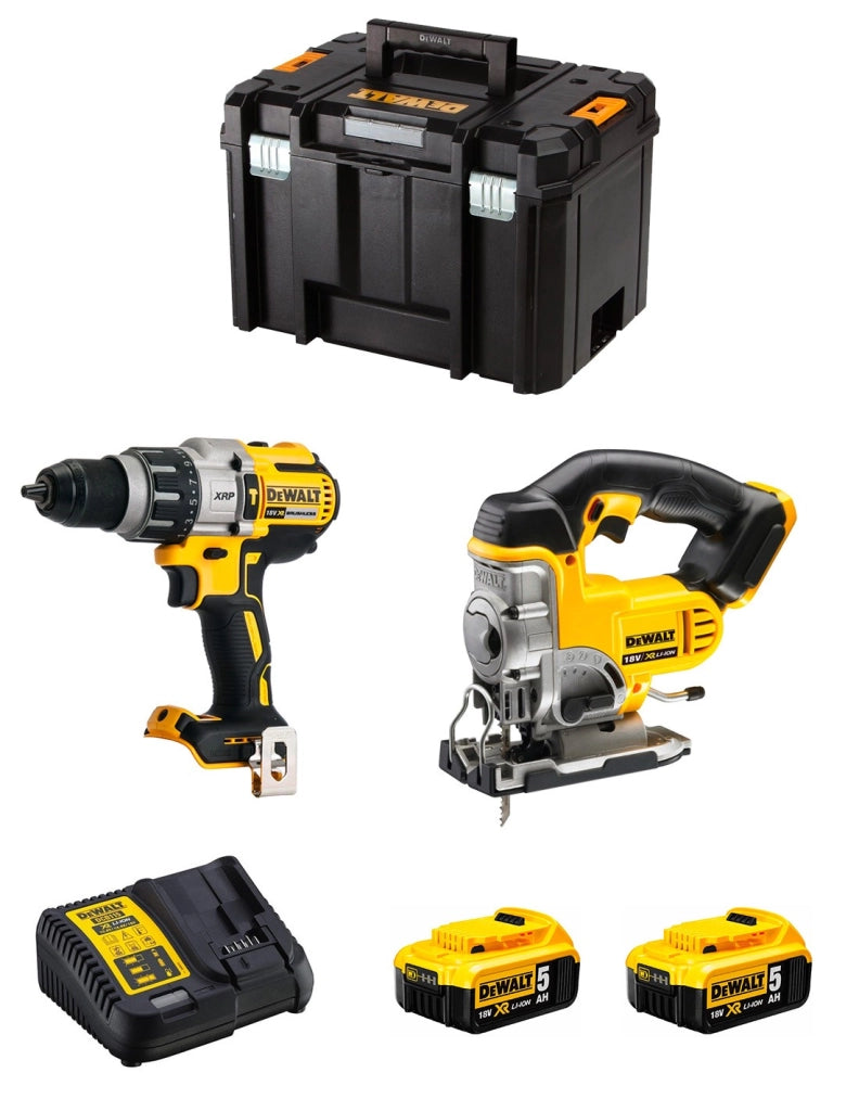 DeWALT Kit DWK213 (DCD996 + DCS331 + 2 x 5,0 Ah + DCB115 + TSTAK VI)