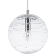 Lampada a Sospensione lampadario a Globo Moderno in Vetro Trasparente