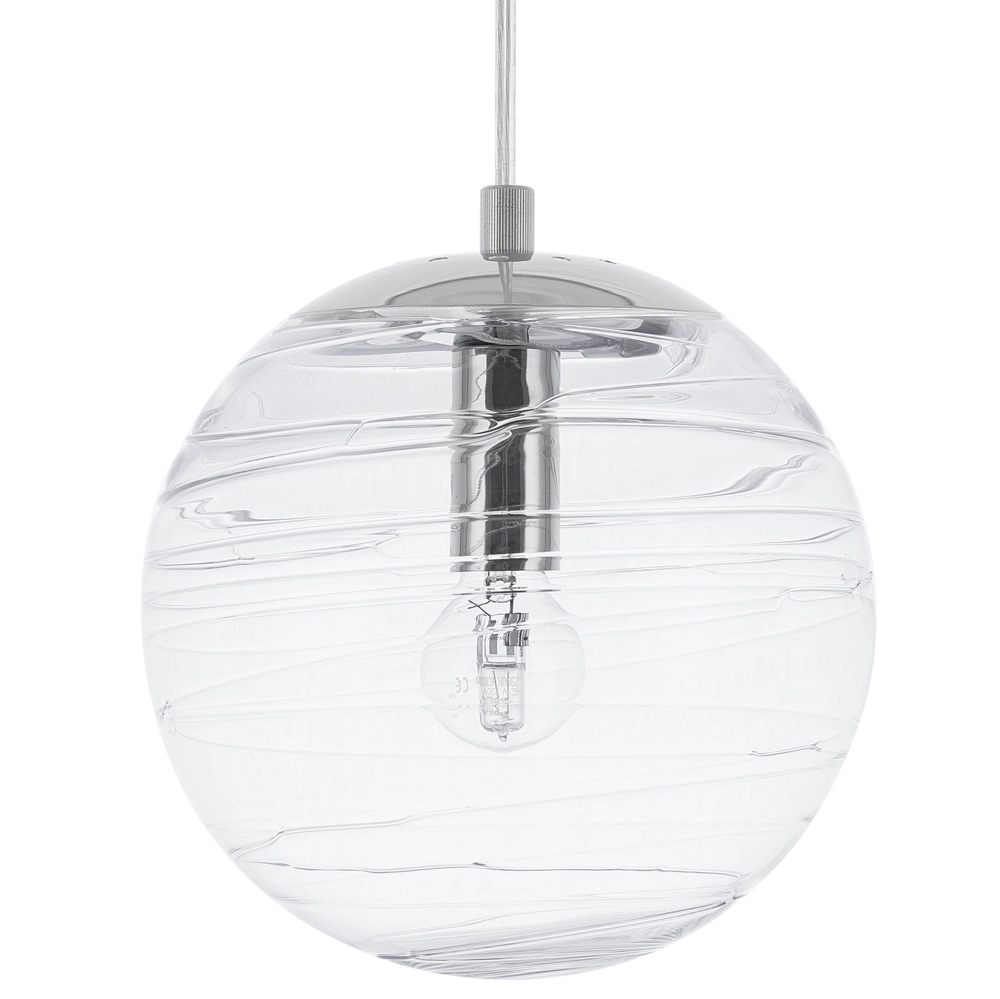 Lampada a Sospensione lampadario a Globo Moderno in Vetro Trasparente