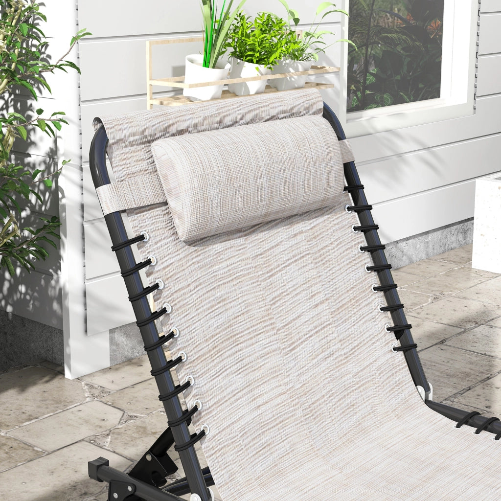 Lettino da giardino pieghevole ¨C zephmum ¨C crema, polipropilene, 120 kg