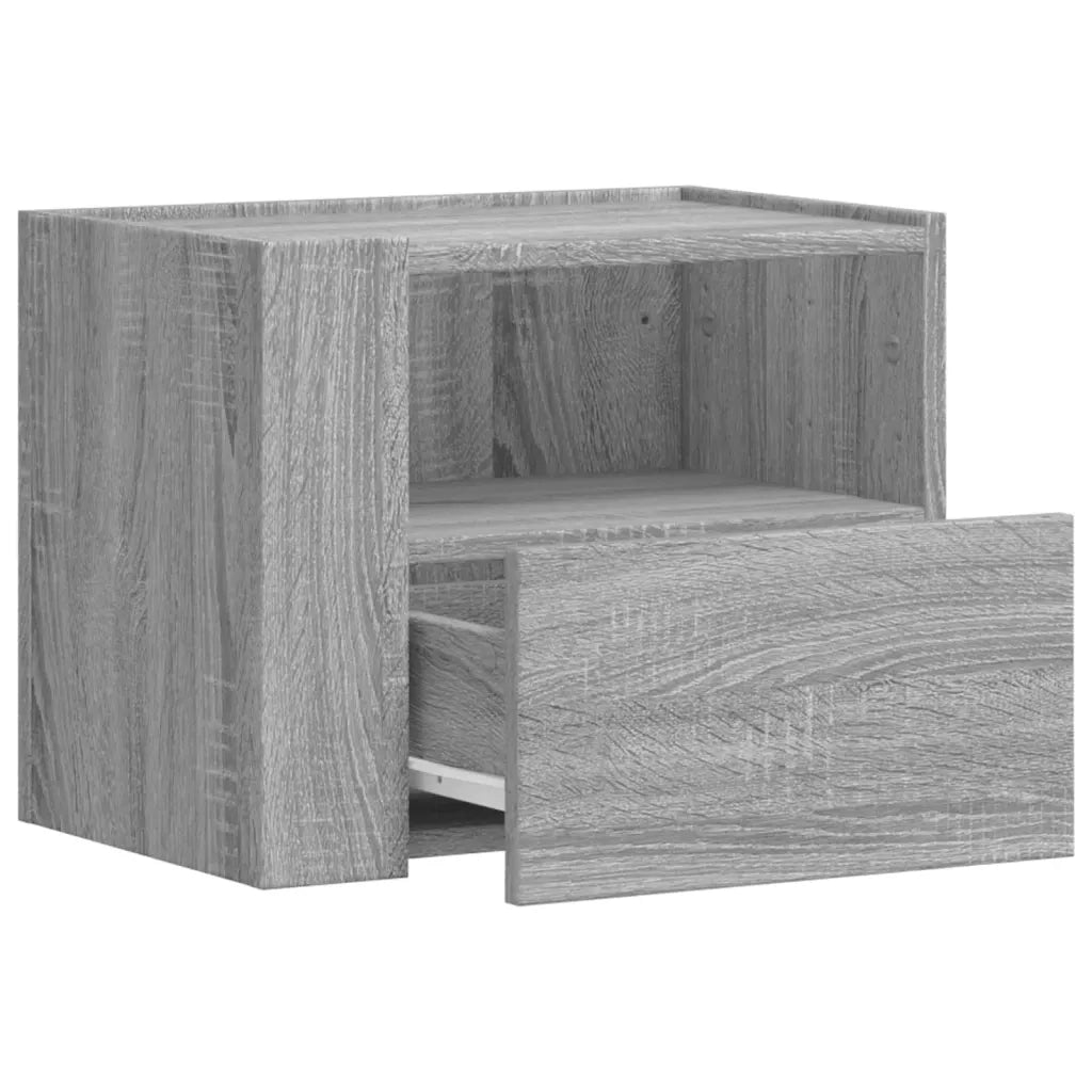 Comodini a Muro 2 pz-Set di 2 Tavolino da notte Grigio Sonoma 45x30x35 cm 541664