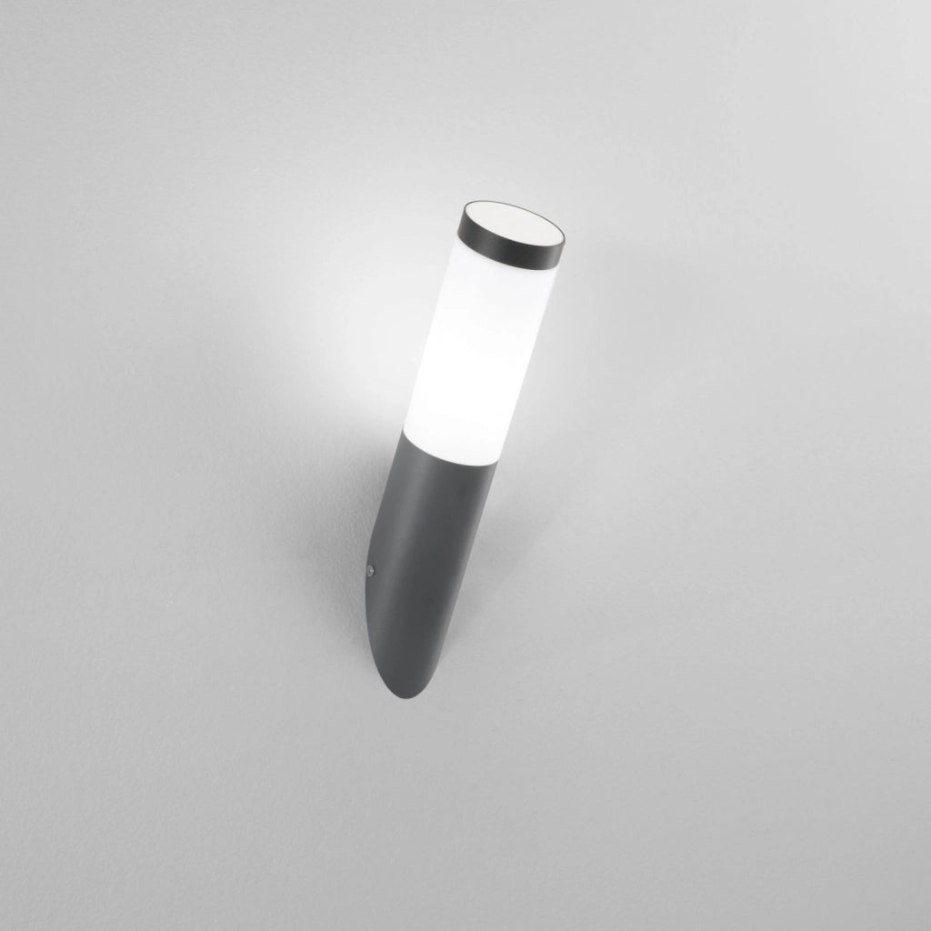 APPLIQUE TOKYO ANTRACITE 1 LUCE ATTACCO E27 IP44 7,6X37,6CM IN ACCIAIO INOX