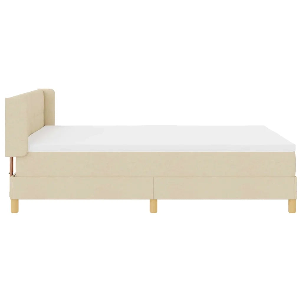 Letto a molle con materasso Crema 200 x 160 cm Poliestere
