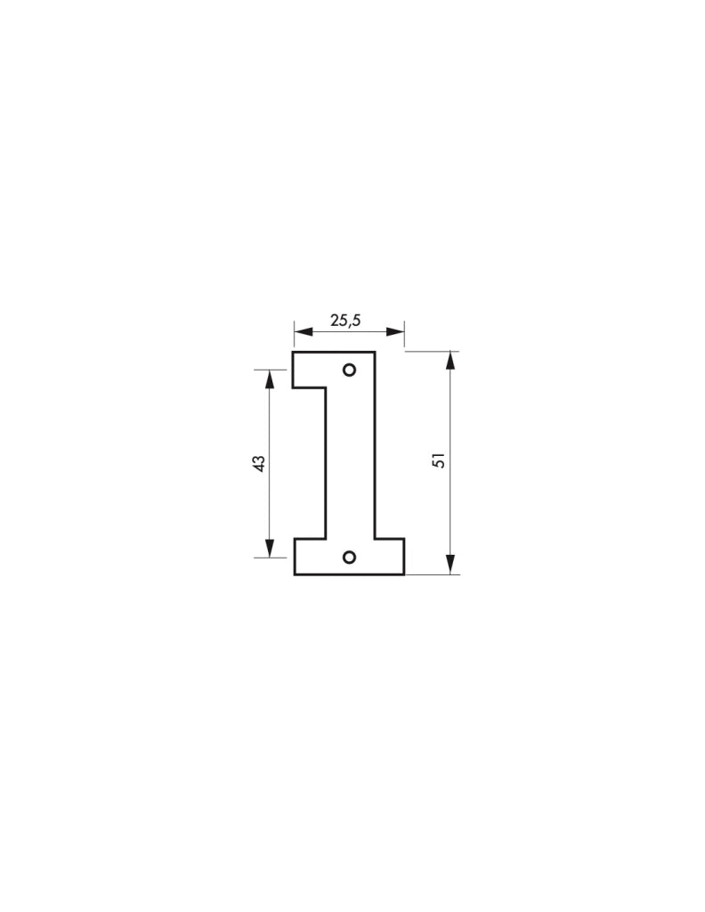 Numero "1" H 51 mm da avvitare – THIRARD