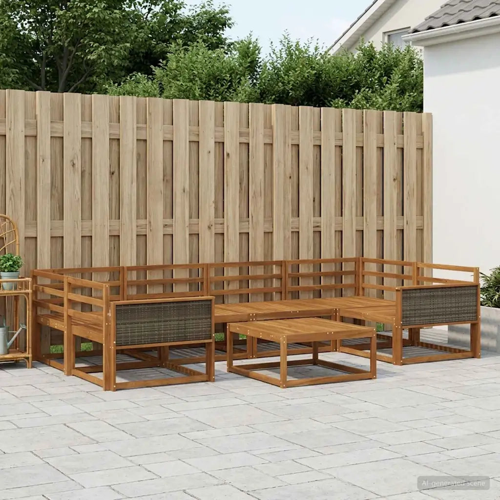 Set di divani da esterno 7 pcs Naturale