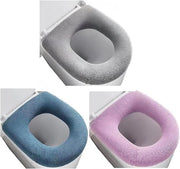 Sedile Toiletto con Cuscino - Compresso e Rimovibile - Ovale - Grigio Acquatico Rosa