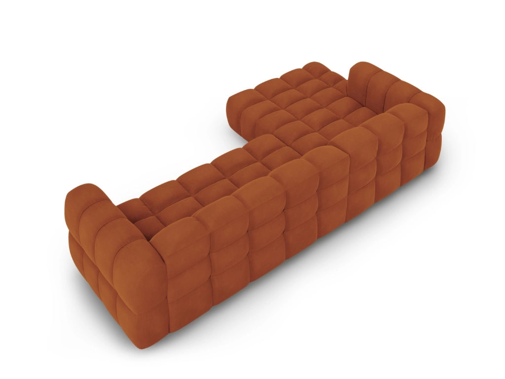 Cosmopolitan Design - Divano angolare modulare sinistro "Sky" 4 posti in velluto terracotta 