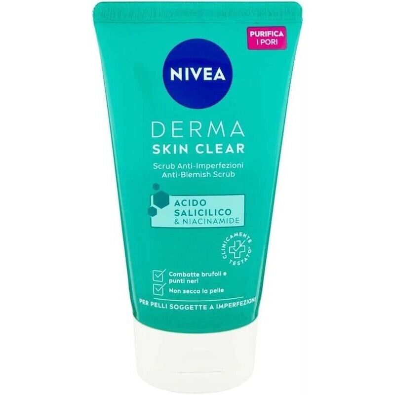 NIVEA DERMA SKIN CLEAR SCRUB VISO 50ML CON ACIDO SALICICLICO E NIACINAMIDE