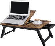 Tavolo per laptop per letto, tavolo da notte pieghevole, tavolo per laptop per letto, tavolo da colazione con gambe pieghevoli, 15.6 Pollici