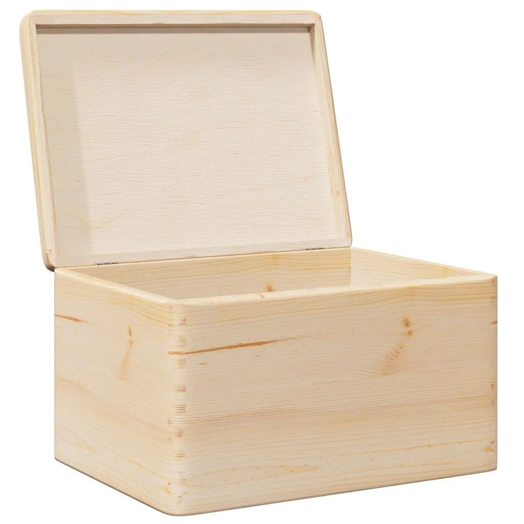 Scatola in Legno con Coperchio 40x30x23 cm Legno Massello Pino 4017390