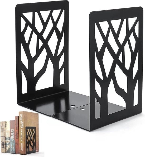 Sostegno Librario Decorativo in Metallo per Libreria e Biblioteca Scuolastica - Nero
