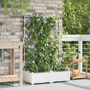Vaso da giardino 2 pcs Bianco Plastica 42002918
