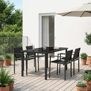 Set di Mobili da Esterno 5 pcs Nero e antracite Textilene