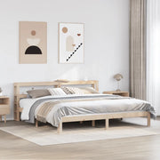 Giroletto con Testiera-Struttura Letto con testiera 200x200 cm in Legno Massello di Pino 442449