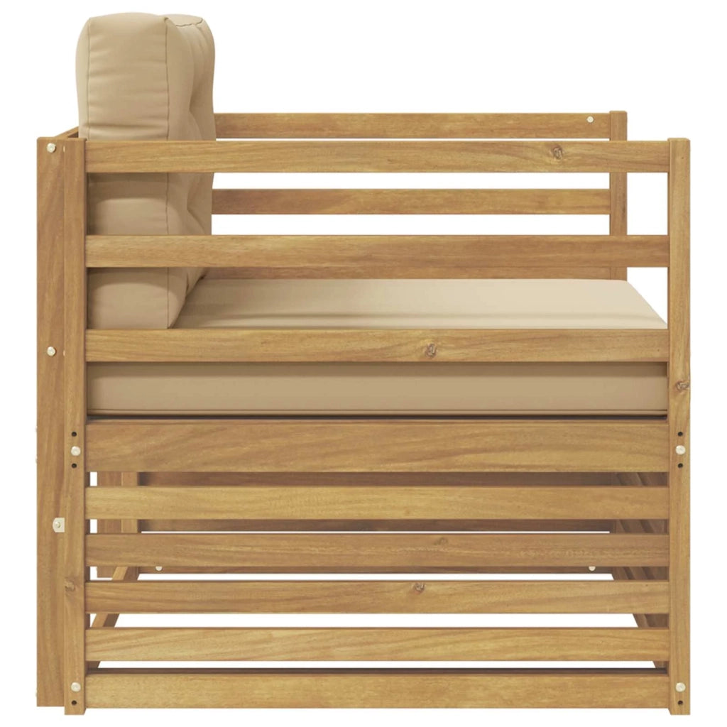 Divano da esterno-Divano da Giardino Bianco e Beige 372977