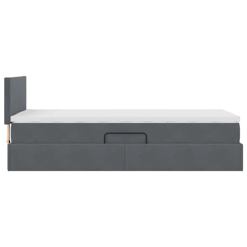 Letto con Contenitore Grigio scuro 90 x 190 cm Velluto 3370666