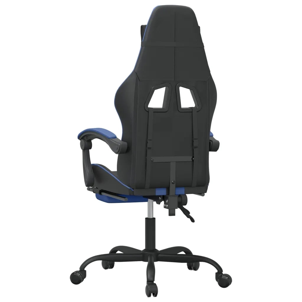 vidaXL Sedia da Gaming con Poggiapiedi Nero e Blu in Similpelle