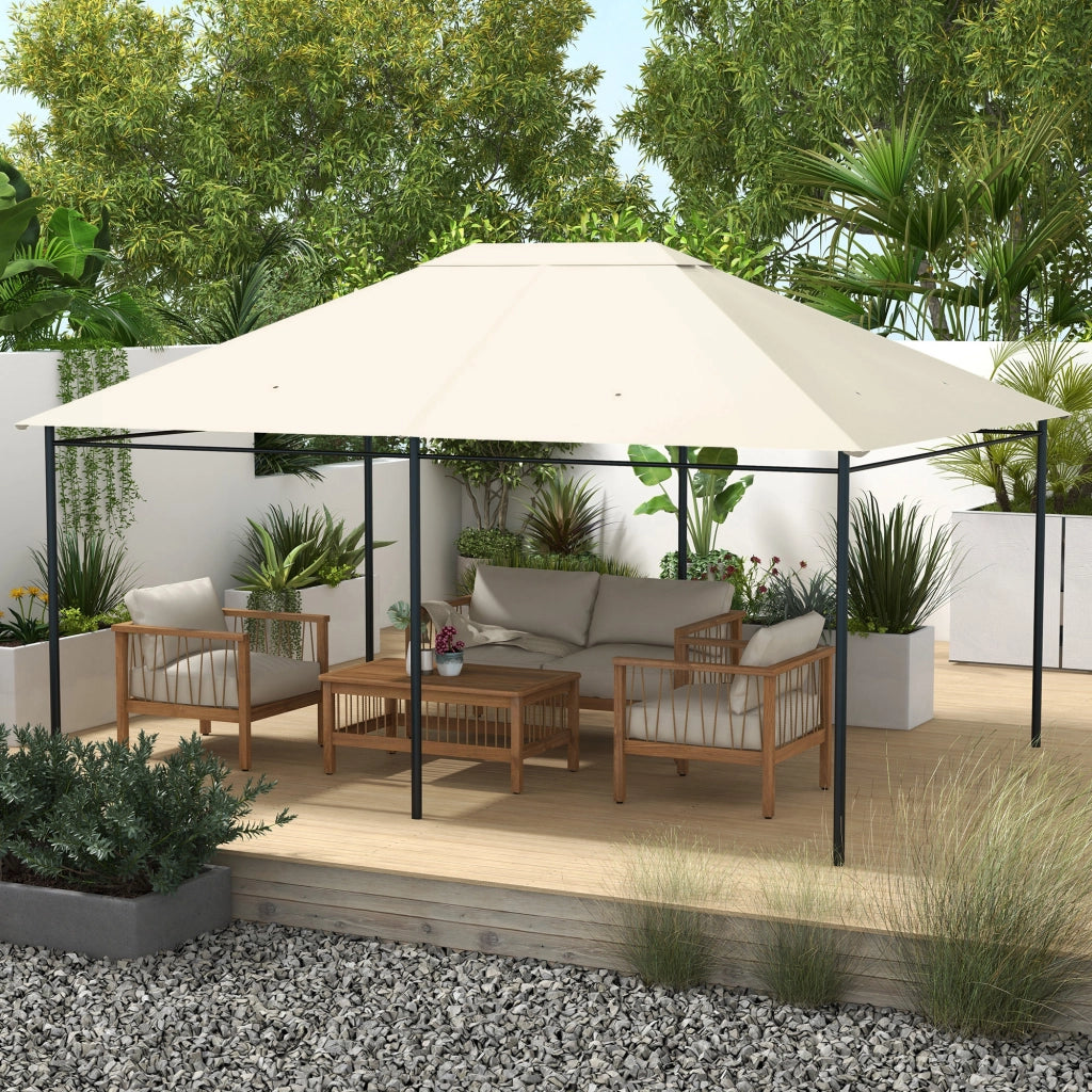 Tenda da giardino ¨C zephmum ¨C tessuto poliestere 180 g/m2 3x4 m crema