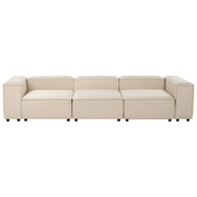 Divano moderno modulare 3 posti imbottito in tessuto beige con gambe soggiorno moderno