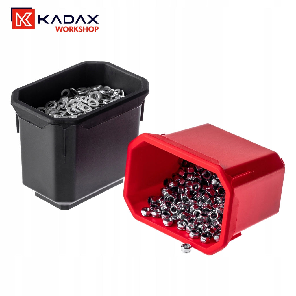 Set di 6 contenitori organizer in plastica KADAX per officina.