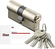 111691 Cilindro sicurezza disinseribile 5 chiavi, ottone nichelato