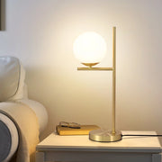 ZMH Lampada da tavolo vetro bianco moderna base industriale E27 interruttore per soggiorno camera letto
