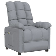 Poltrona Massaggiante | Sedia Relax in Tessuto Grigio Chiaro