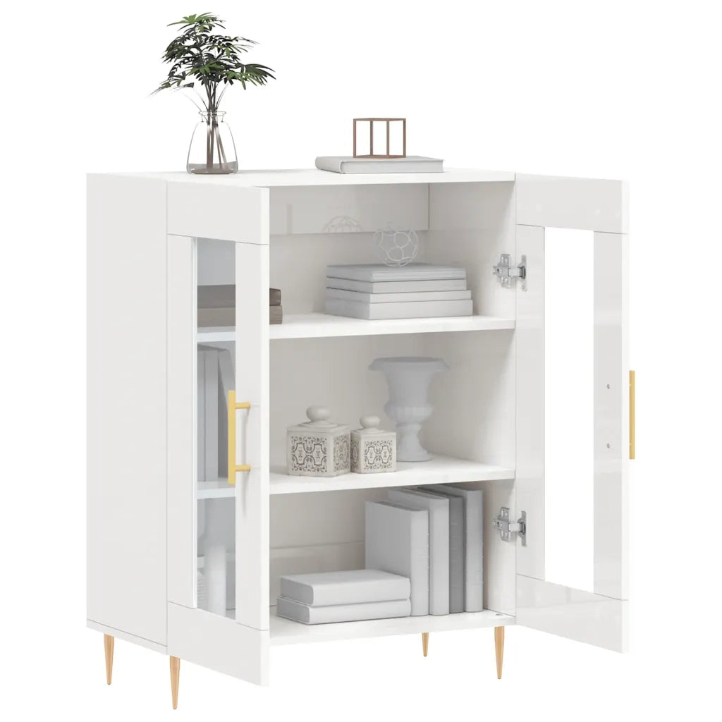 Credenza 69,5x34x90 cm in Legno Multistrato Bianco Lucido 827774