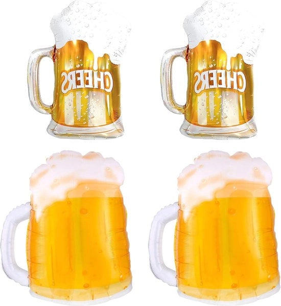 Bottiglie di birra XXL - Set da 4 pezzi - Grandi bottiglie di birra per decorazione di Oktoberfest - Decorazione per birra per giardino, bar e festa.