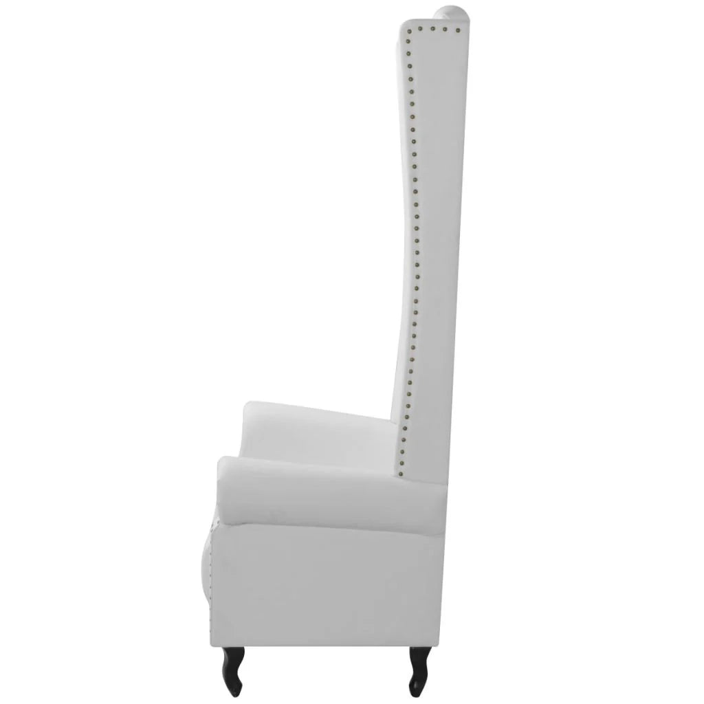 Poltrona sedia design lounge lounge club divano da soggiorno con schienale alto bianco 77 x 65 x 181 cm 1102087/3