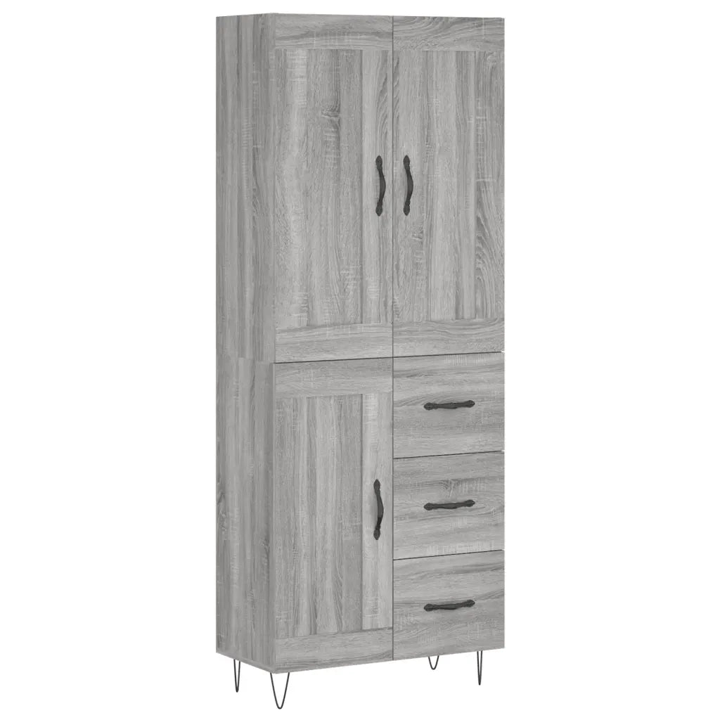 Credenza Grigio Sonoma 69,5x34x180 cm in Legno Multistrato 3200039