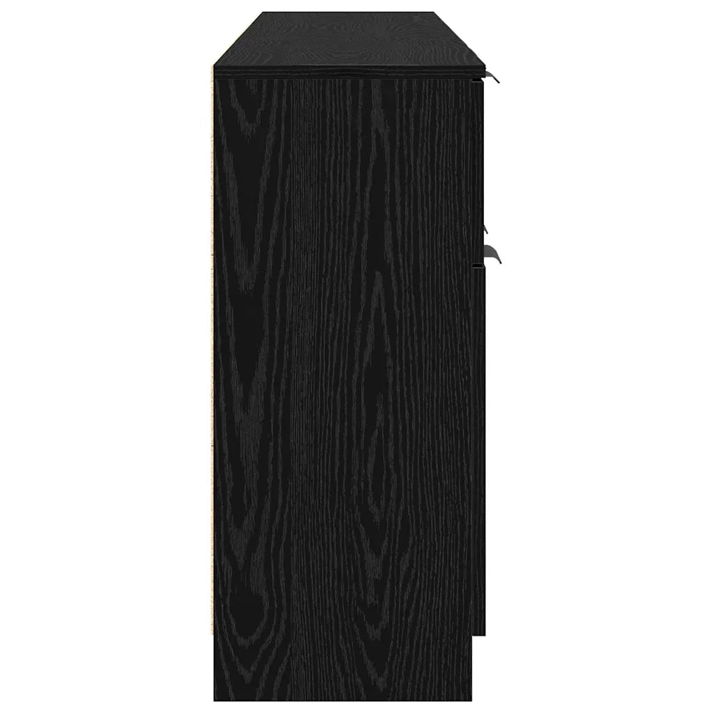 vidaXL Credenza 3 pcs Rovere nero 60 x 30 x 70 cm Legno multistrato