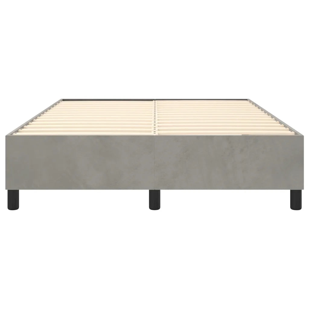 Struttura Letto a Rete a Molle-Giroletto Grigio Chiaro 140x190 cm Velluto 154175