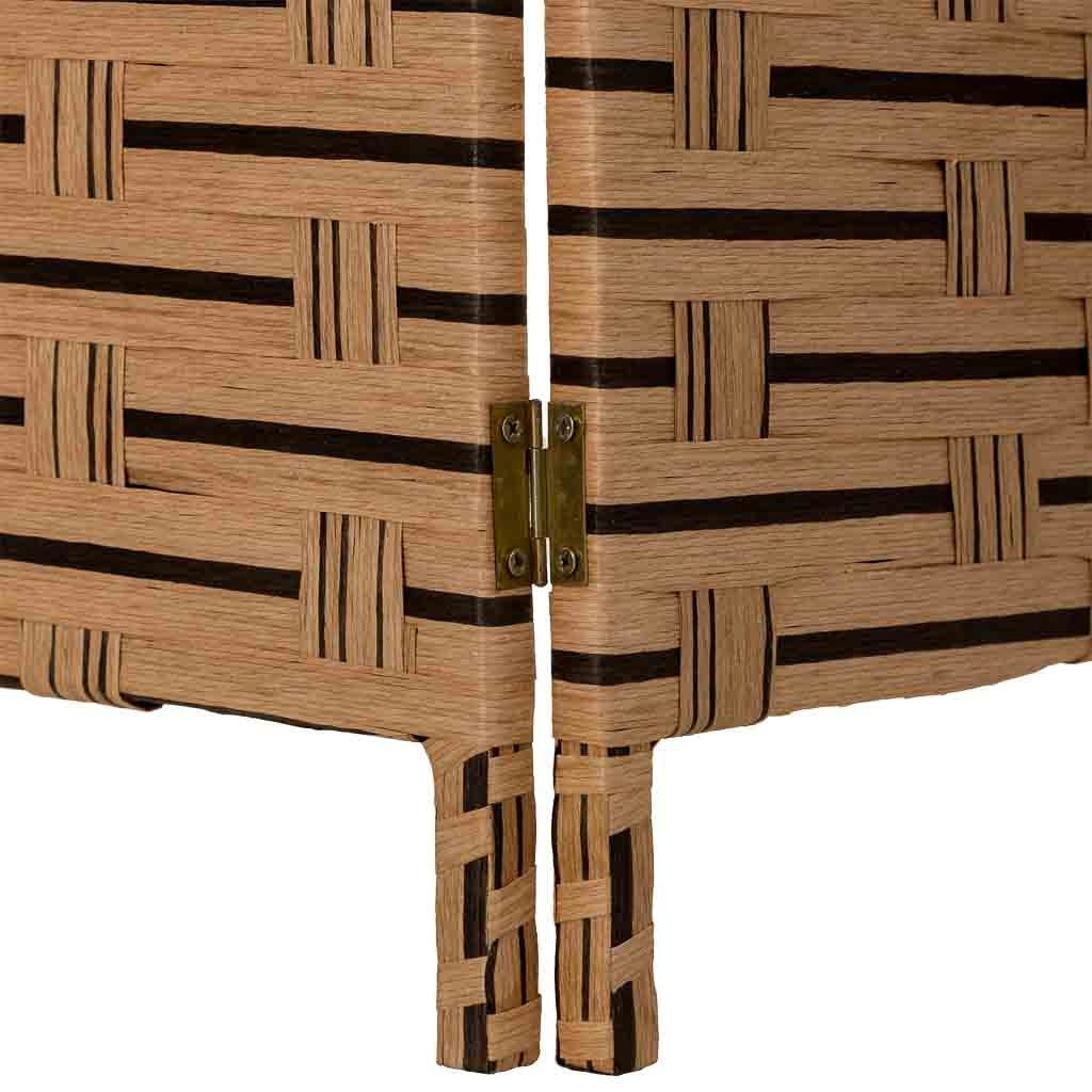 Biombo de papel trenzado 4 hojas 50(x4)x3x180h cm