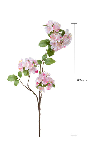 Set 3 Fiori Artificiali di Melo Rami 74 cm