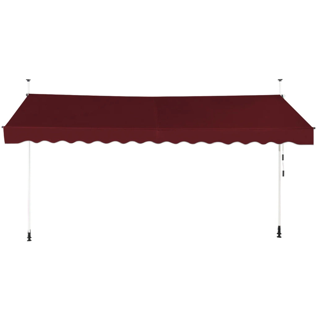 Tenda da sole retrattile 400 x 200-300 cm facile da installare e resistente alle intemperie realizzata in alluminio rosso 20_0010443