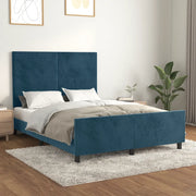 Giroletto senza Materasso Blu Scuro 140x190 cm in Velluto 3125633