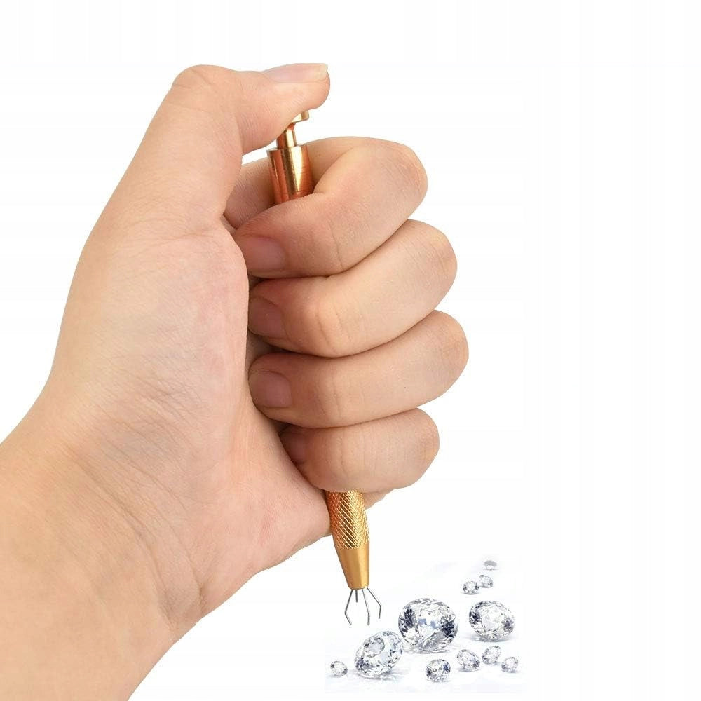 Pinza di Precisione con Quattro Ganci – Strumento a Molla per Piccoli Oggetti | Lunghezza 117mm, Larghezza 7mm