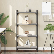 Libreria 4 Ripiani-Scaffale per Libri-Mobile di Stoccaggio Grigio Sonoma 60x30x120cm Legno Multistrato