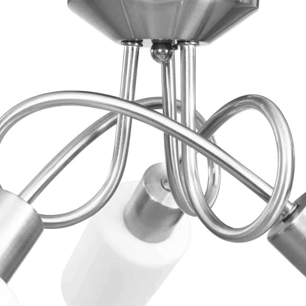 Lampadario Paralume in Ceramica a Cono Bianco 3 Lampadine E14 CFW1492235