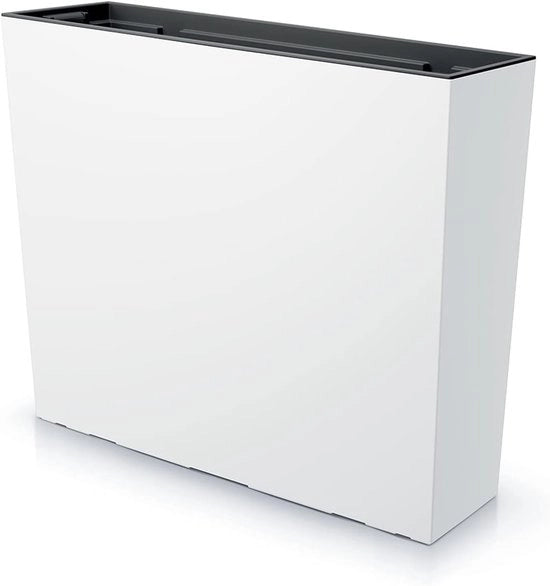 Piantina rettangolare per interni ed esterni, design moderno, altezza 50 cm, 44 litri, bianca