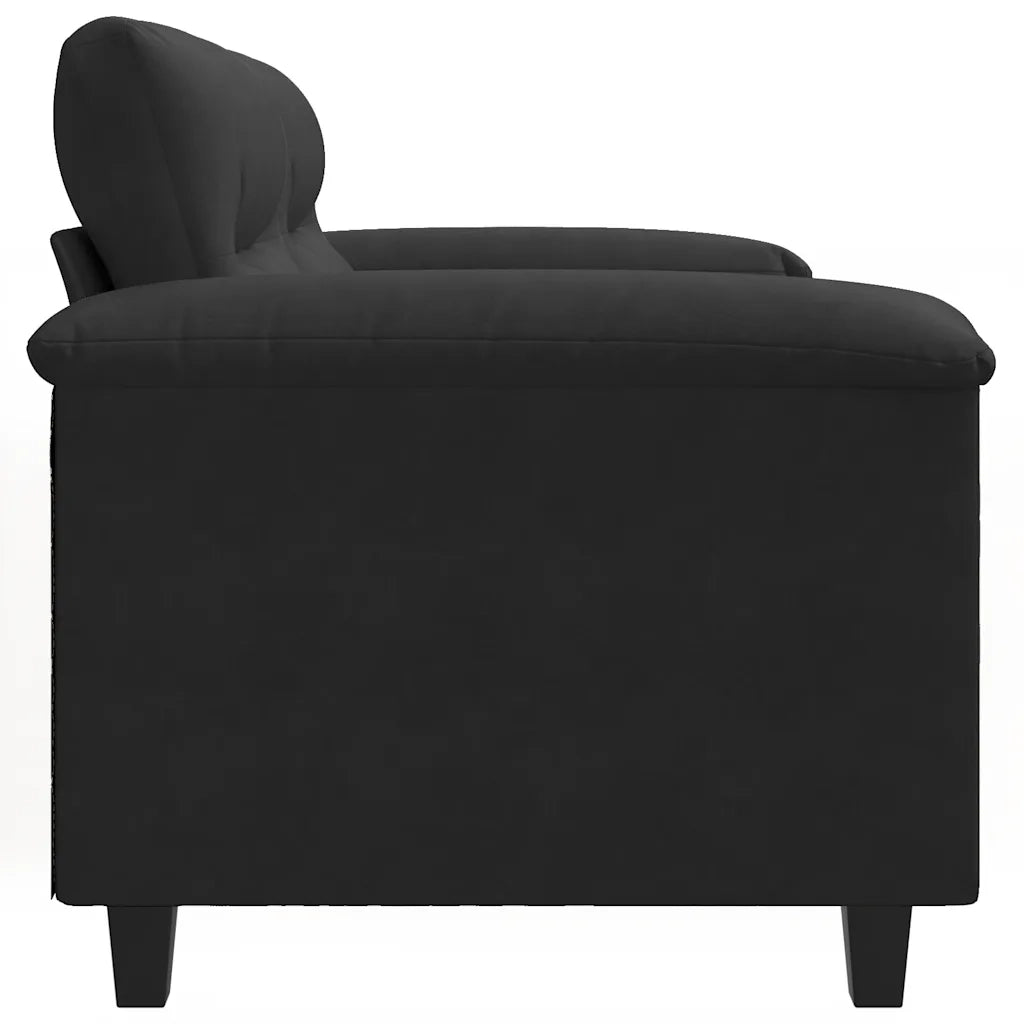 Divano a 2 Posti Nero 140 cm in Tessuto Microfibra 359564