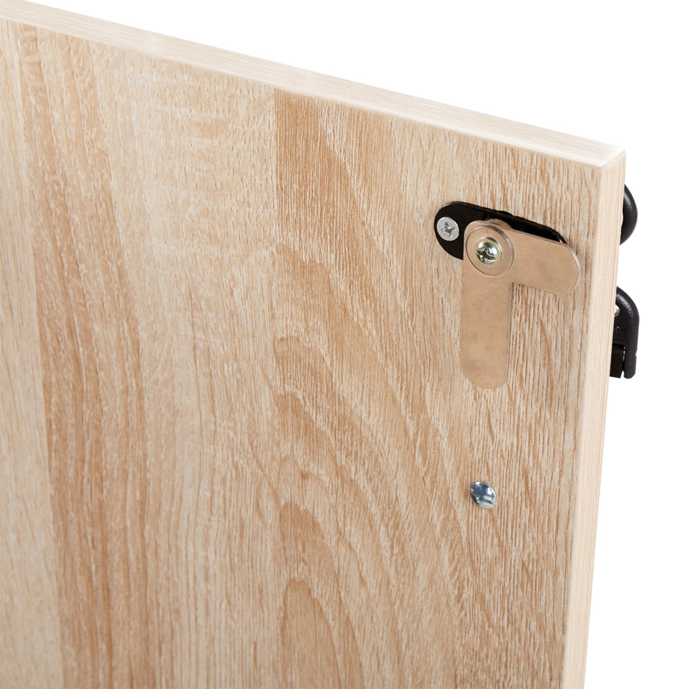 Armadietto moderno a 2 porte e 3 ripiani con chiusura a chiave in legno chiaro e nero design moderno ufficio contemporaneo