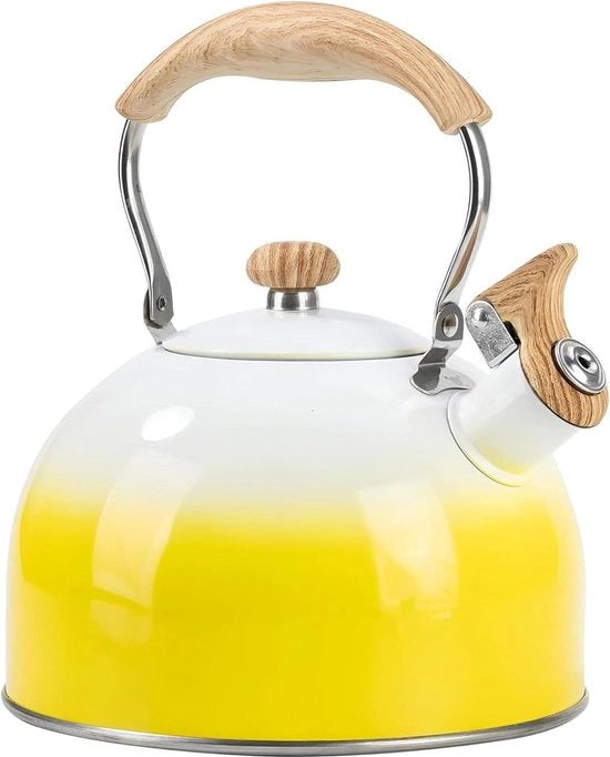 Theeketel Induzione a Fiamma a Gas con Filtro a Carta per Tè e Caffè - 2,5 l - Giallo