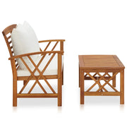Set Divani da Giardino 2 pz con Cuscini in Massello di Acacia 310273