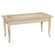 Tavolino bacheca rettangolare shabby legno avorio anticato 100x50x47 - Mobili 2G