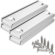 Magnetici rettangolari, 4 pezzi magnetici rettangolari, 60 x 13,5 x 5 mm magneti neodimio, magnetici rettangolari multifunzionali, magneti a vite piano, con viti, per whiteboard, frigorifero, tabella magnetica